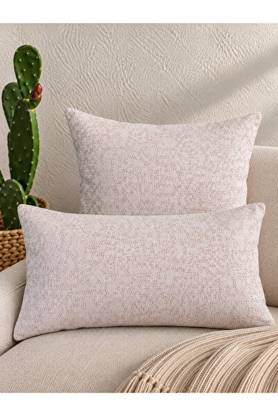 Decamor home Gold Glitter Ecru Throw Pillow Cover 002
