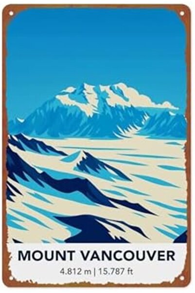 Generic Mount Vancouver: Modern Mountain Landscape Poster Metal Tin Sign Suit...