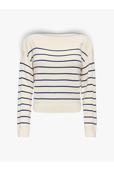 ONLY Onlkatia Ls Boatneck Cc Knt Women's Gray Sweater - 15374823
