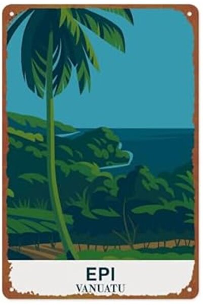 Generic Epi: Vanuatu Landscape Poster Metal Tin Sign Suitable For Office, Hom...