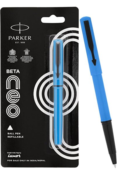 Parker قلم حبر جاف بيتا نيو كروم تريم |   لون الجسم الأزرق |   لون الحبر - أز...