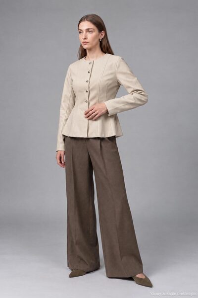 Hooopstore Premium Peplum Form Taş Ceket