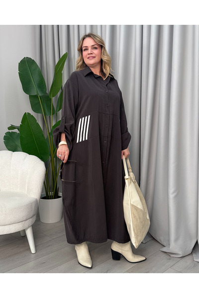 Adele Salaş Elbise Kahverengi