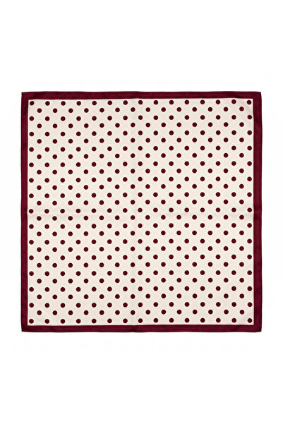 Puantiyeli İpek Rayon Fular 55x55 cm - Kadın Bandana Eşarp İtalyan Dikişli Klasik Aksesuar