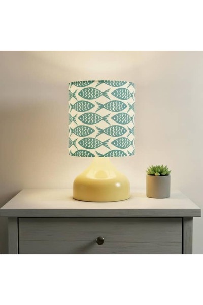 Handmade Επιτραπέζιο φωτιστικό με σχέδιο ψαριού και εκλεκτική διακόσμηση