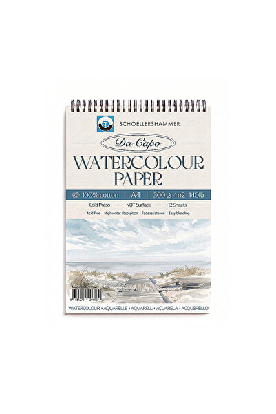 Schoellershammer Da Capo %100 Cotton Cold Press Suluboya Defteri 300 gr A4 12...