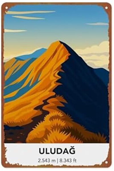 Generic Uluda?: Modern Minimalist Landscape Poster Metal Tin Sign Suitable Fo...