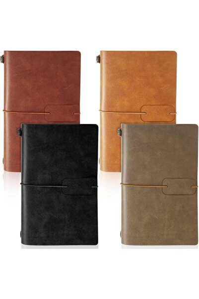 NALACAL Leather Notebook, 4 Pack Vintage Travel Notebook Journal, Refillable ...
