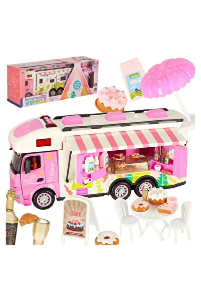 kik 2-in-1 Interactive Pink Food Truck for children, with 2.4GHz remote contr...