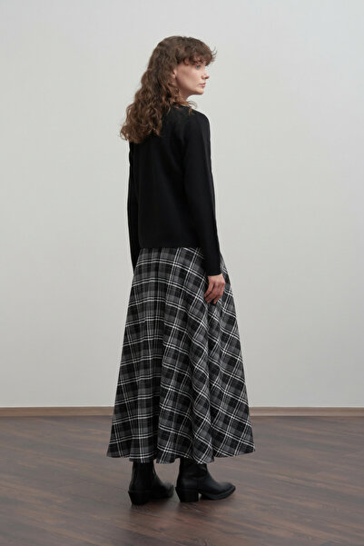 ALLDAY Flared skirt with plaid detail