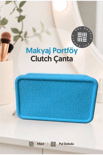 lizy's Kadın Aroma kokulu Makyaj Çantası Portföy Clutch Çanta – 20x12 Cm