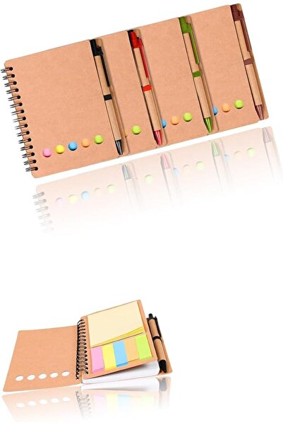 Sweet seven 4-Pack Spiral Notebook Steno Pads with Pen Holder and Accessories...