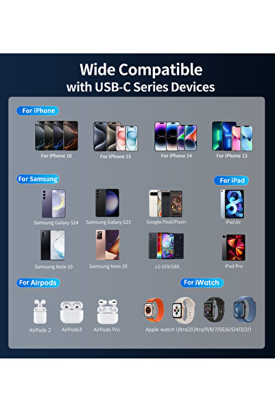 CHOETECH Mini Power Bank 10000mAh 35W Fast Charging, Compact Portable Charger for Phones, Blue B832