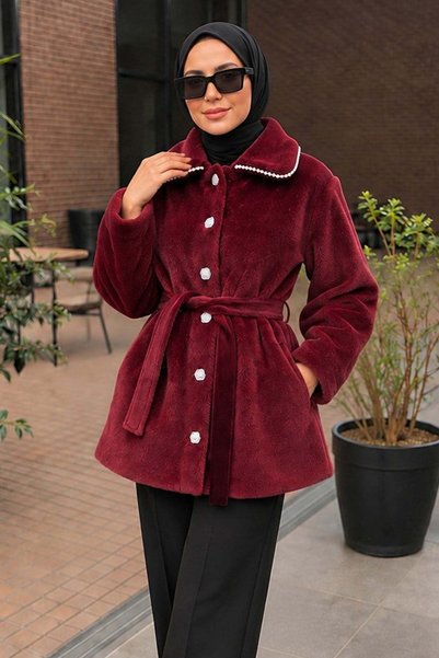 Missvalle Vela Fox Kemerli Kaban Bordo 3009