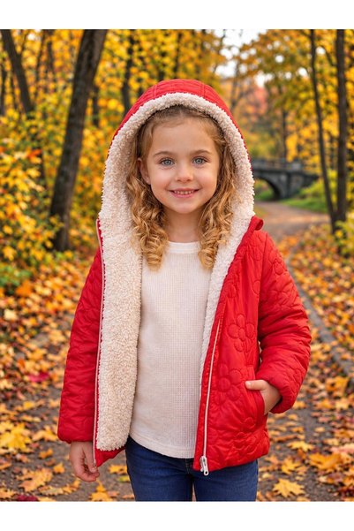 Merdia Kids Floral Girls' Water and Wind Resistant Coat