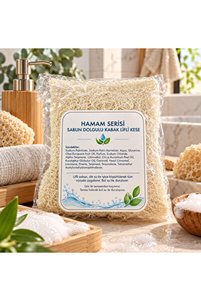 Efe Hamam Serisi Sabun Dolgulu Kabak Lifli Kese 75 g