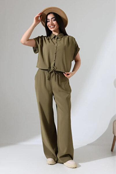 DİVİSTA Women's Khaki Tencel Relax Fit Set
