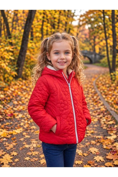 Merdia Kids Floral Girls' Water and Wind Resistant Coat