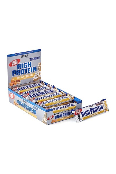 Weider Nutrition Μπάρα Υψηλής Πρωτεΐνης (24 x 50 γρ) Φιστίκι-Καραμέλα