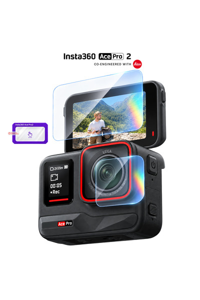 Coverzone Insta360 Ace Pro 2 Temperli Ekran Koruyucu 9H Sertlik, AR Yansıma Ö...