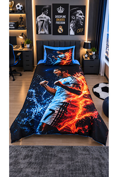 AYBERK HOME TEXTİLE Gol King 5D Digital Printed Cotton Single Duvet Cover Set...