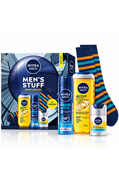 Nivea Men Set cadou pentru bărbați Men's Stuff Skincare Kit, 3 produse de îng...