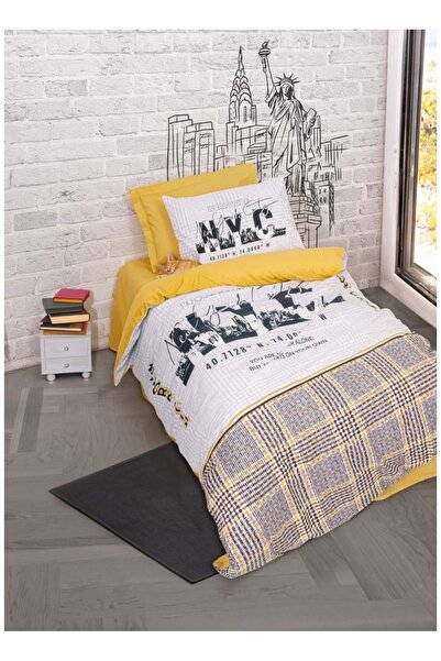 Cotton Box Rf Dual -Yadawa Mustard- Double Duvet Cover Set