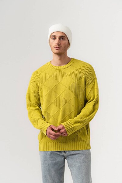 go gang own Pulover pentru bărbați Facet Thessaloniki, tricotat, cu model geo...