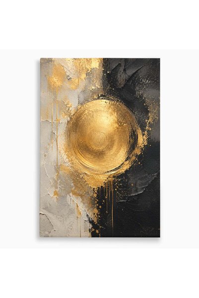 Luxcanva Tablou Canvas Cercul Auriu 50x70 cm pe Sasiu Lemn Abis Abstract Modern