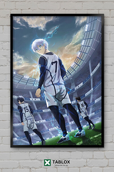 tablomaxtbx Plavi zaključak anime manga fudbalski japanski lik poster okvir i...