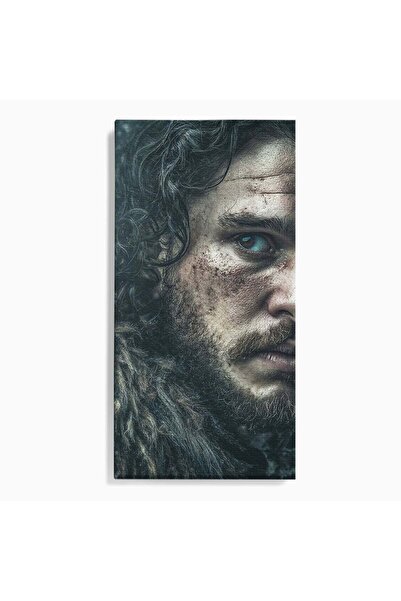 Luxcanva Tablou Canvas Privirea lui Snow 60x120 cm pe Sasiu Lemn Chip Razboin...