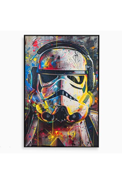 Luxcanva Tablou Canvas Soldat Galactic Urban 80x120 cm cu Rama Negru Star War...