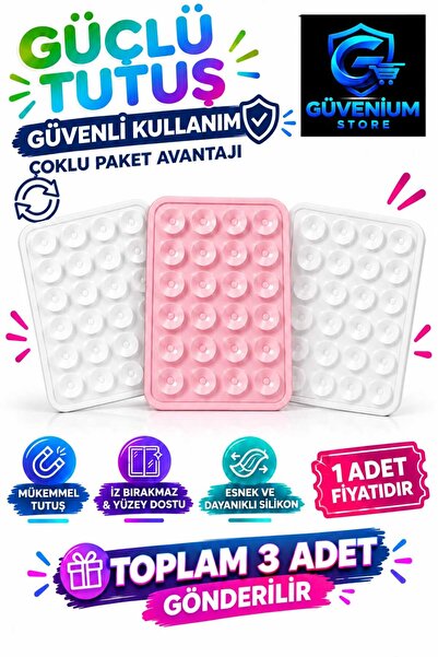 güvenium store Silikon Vakumlu Yapışkanlı Kaymaz Telefon Tutucu Vantuz