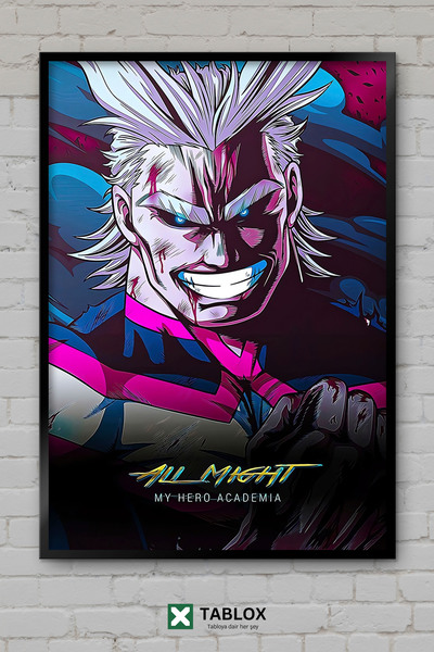 tablomaxtbx All Might My Hero Academia Cyberpunk Anime Manga Κορνιζαρισμένο Δ...