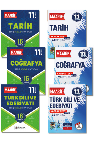 ÖZDEBİR YAYINEVİ 11.Sınıf Sözel Branş Deneme ve Yaprak Test Seti Tarih, Coğra...