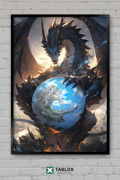 tablomaxtbx Anime Dragon Ejderha World World Manga Φανταστικό διακοσμητικό έρ...