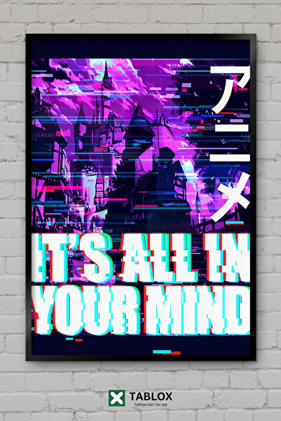 tablomaxtbx Anime Mind Zihin Manga Ιαπωνική Τυπογραφία Τέχνης Αφίσα με Κορνίζ...