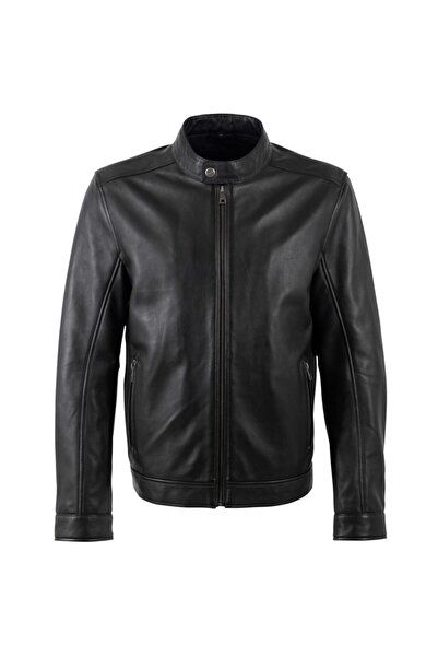 mauritius Geaca de Piele Barbati Neagra MMJork