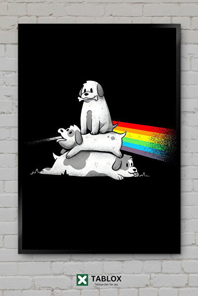 tablomaxtbx Bark Side Of The Moon Pink Floyd Σκύλος Αστείο Διακοσμητικό Πίνακ...
