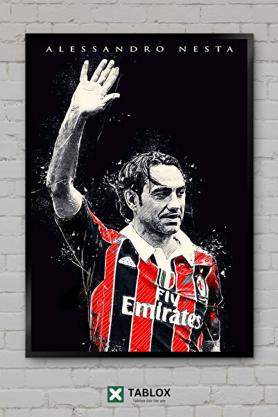 tablomaxtbx Alessandro Nesta Fotbal Milan Italia Legendă Fotbalist Tablou dec...