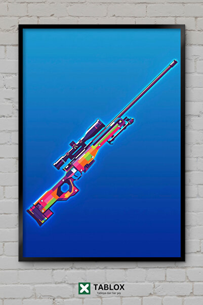 tablomaxtbx Awm Sniper Sniper Rifle Game Poster pentru jocuri cu pușcă, cadru...