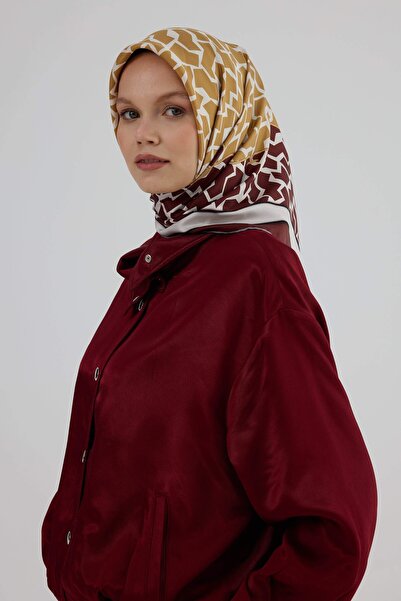 İpekhan Twill Silk Scarf 53002 Burgundy