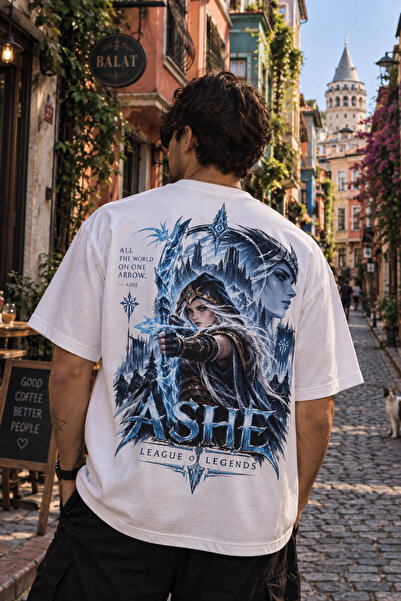 League of Legends Ashe Baskılı Oversize Unisex T-shirt