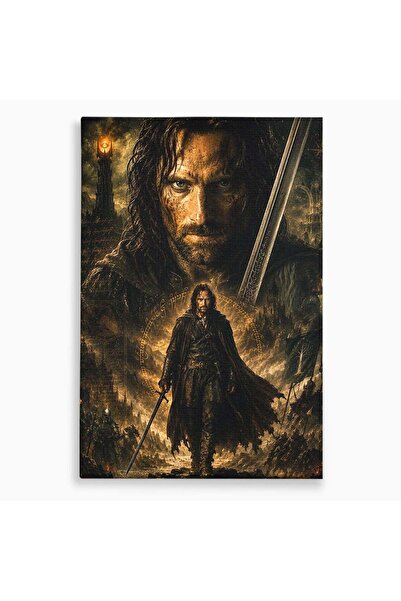 Luxcanva Tablou Canvas Eroul Aragorn 70x100 cm pe Sasiu Lemn Razboinic Fantez...