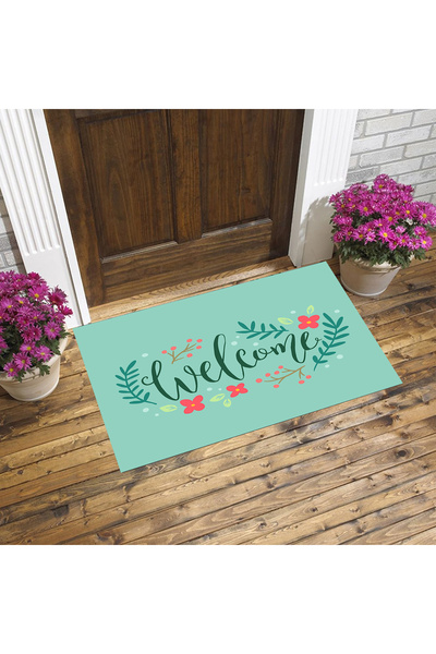 EVSEHOMES Welcome Written, Decorative Felt Base Non-Slip Door Mat 40X60Cm