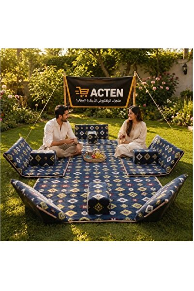 ACTEN 9-piece floor seating set: 300x200 cm mattress, 4 two-person floor chai...