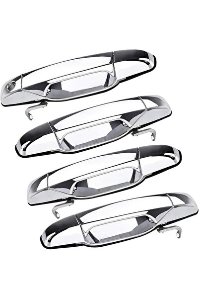 GENERAL Exterior Door Handle, 4PCS Chrome Front Rear Driver Passenger Compati...