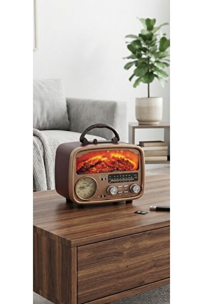 Yuegan YG-6031BTS Nostaljik Şömine Efektli Bluetooth Speaker / Müzik Kutusu v...