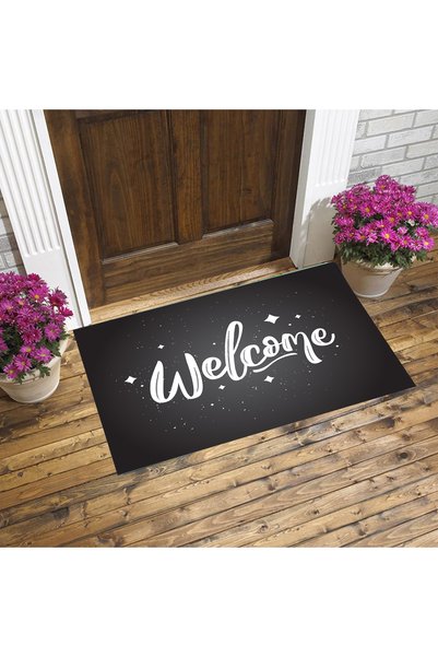 EVSEHOMES Welcome Written, Decorative Felt Base Non-Slip Door Mat 40X60Cm