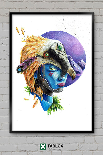 tablomaxtbx Blues Vulture Woman Vulture Woman Music Art Framed Decorative Mdf...